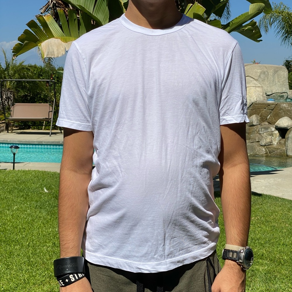 Buck Mason White Classic Straight Hem Pima T-Shirt